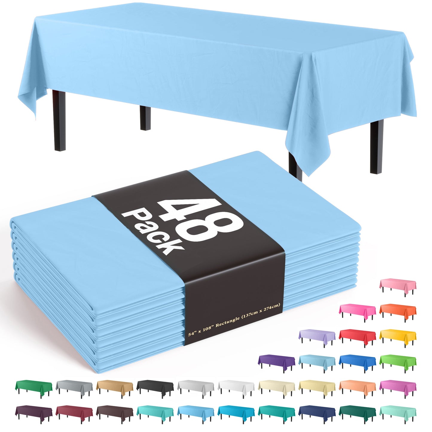 Light Blue Table Cover | Case of 48