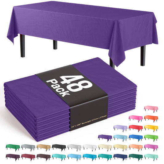 Purple Plastic Table Cover | Case of 48