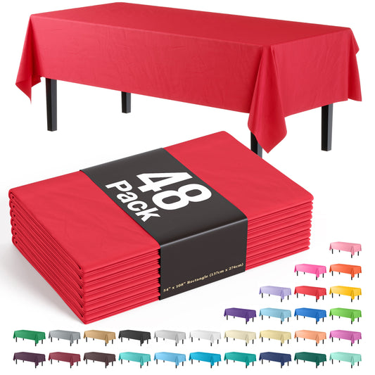 Red Plastic Table Cover | Case of 48