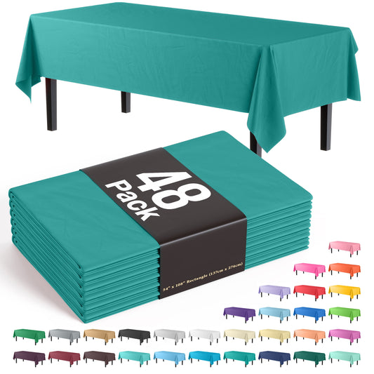 Teal Plastic Table Cover | Case of 48