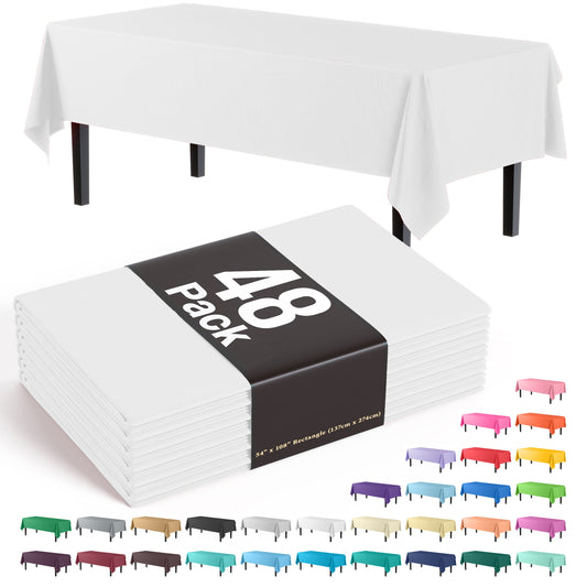 White Plastic Table Cover | Case of 48