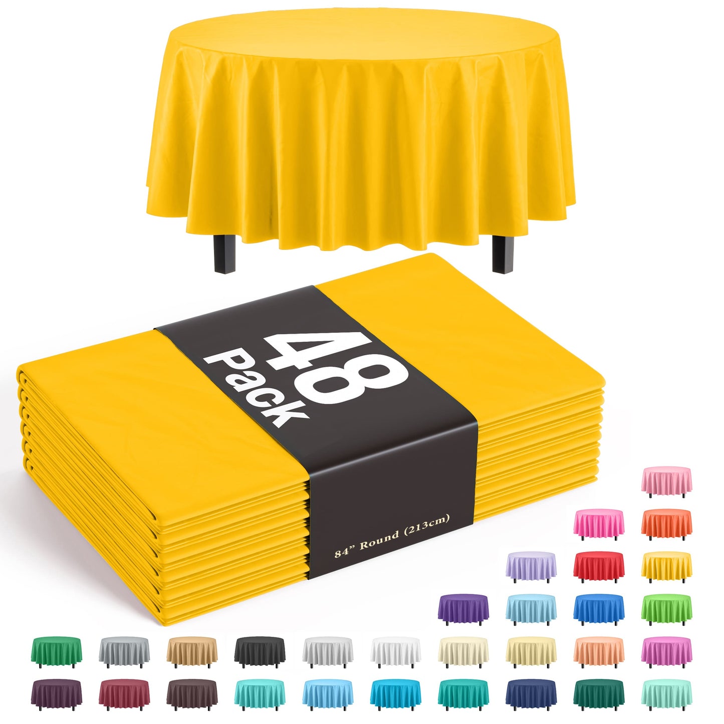 Round Yellow Table Cover | Case of 48