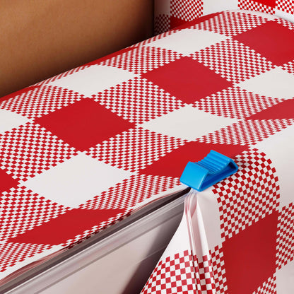 54 In. x 100 Ft. Cut to Size Table Cover  | Red Gingham | Case of 6