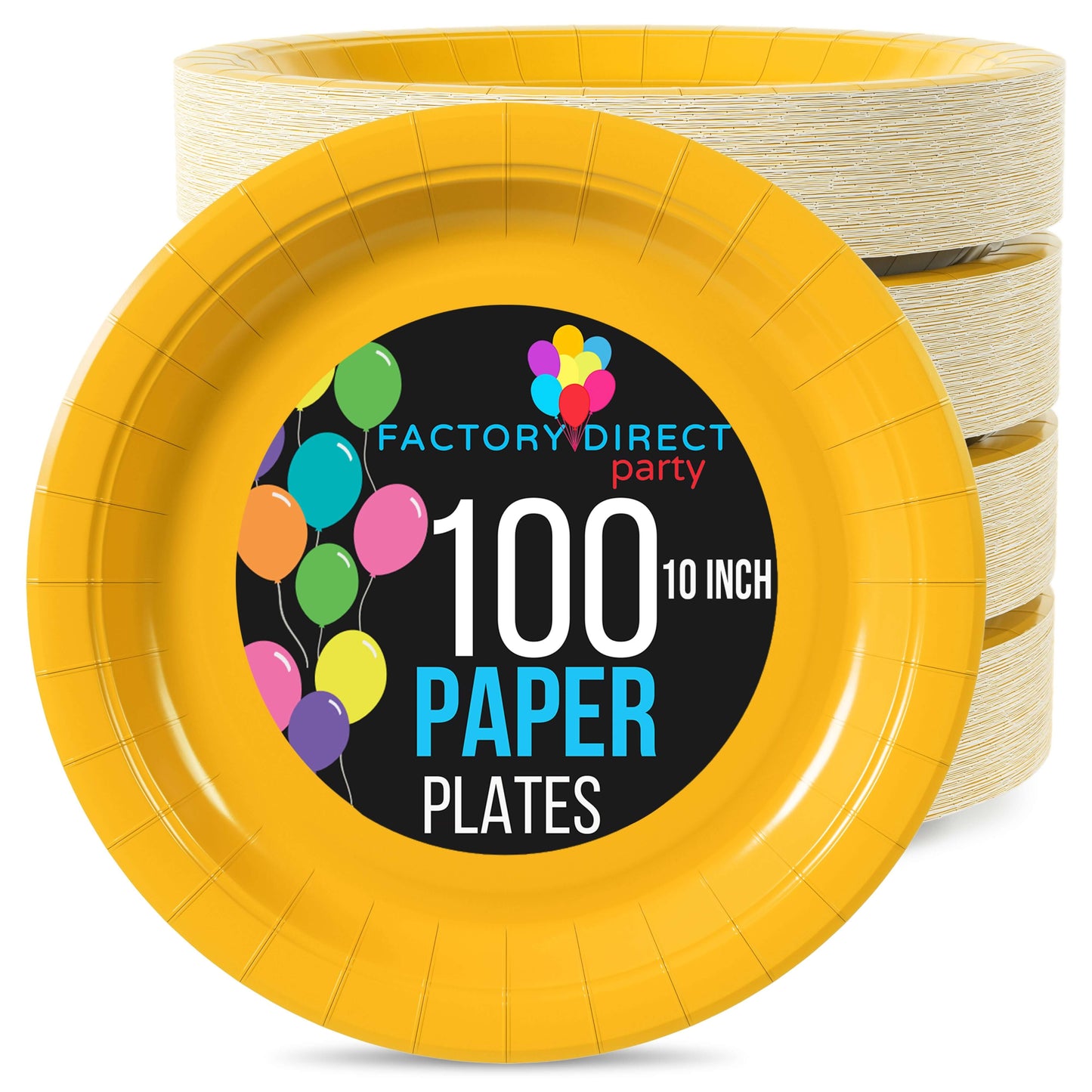 10 In. Yellow Paper Plates | Case of 1000