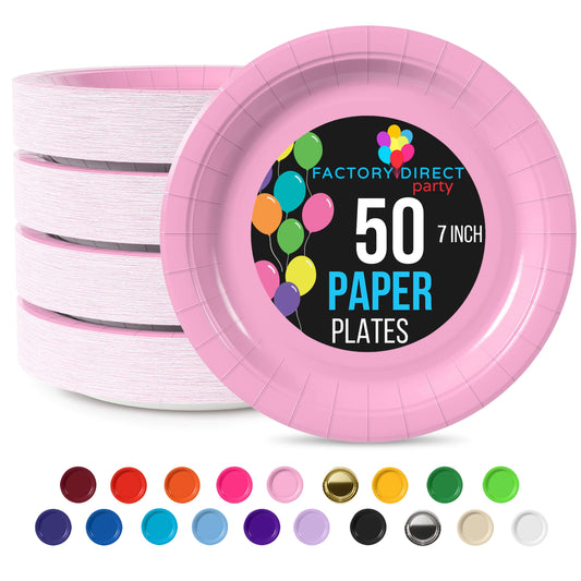 7 In. Pink Paper Plates | Case of 1000