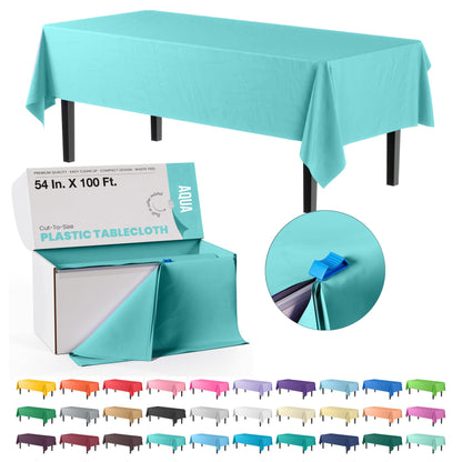 54" X 100' Select A Size Table Cover - Aqua