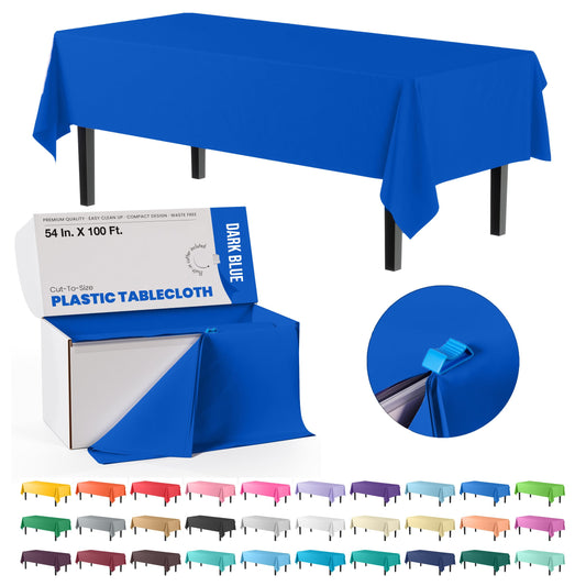 54" X 100' Select A Size Table Cover - Dark Blue