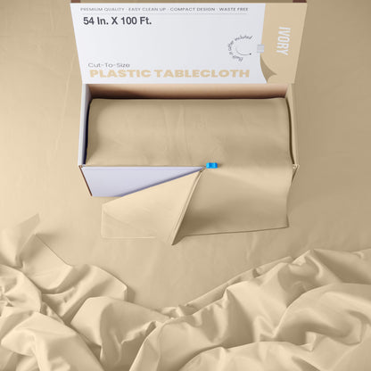 54 In. x 100 Ft. Cut To Size Table Roll  | Ivory | Case of 6