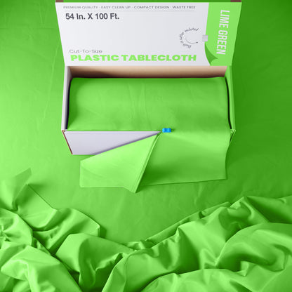 54 In. x 100 Ft. Cut To Size Table Roll  | Lime Green | Case of 6