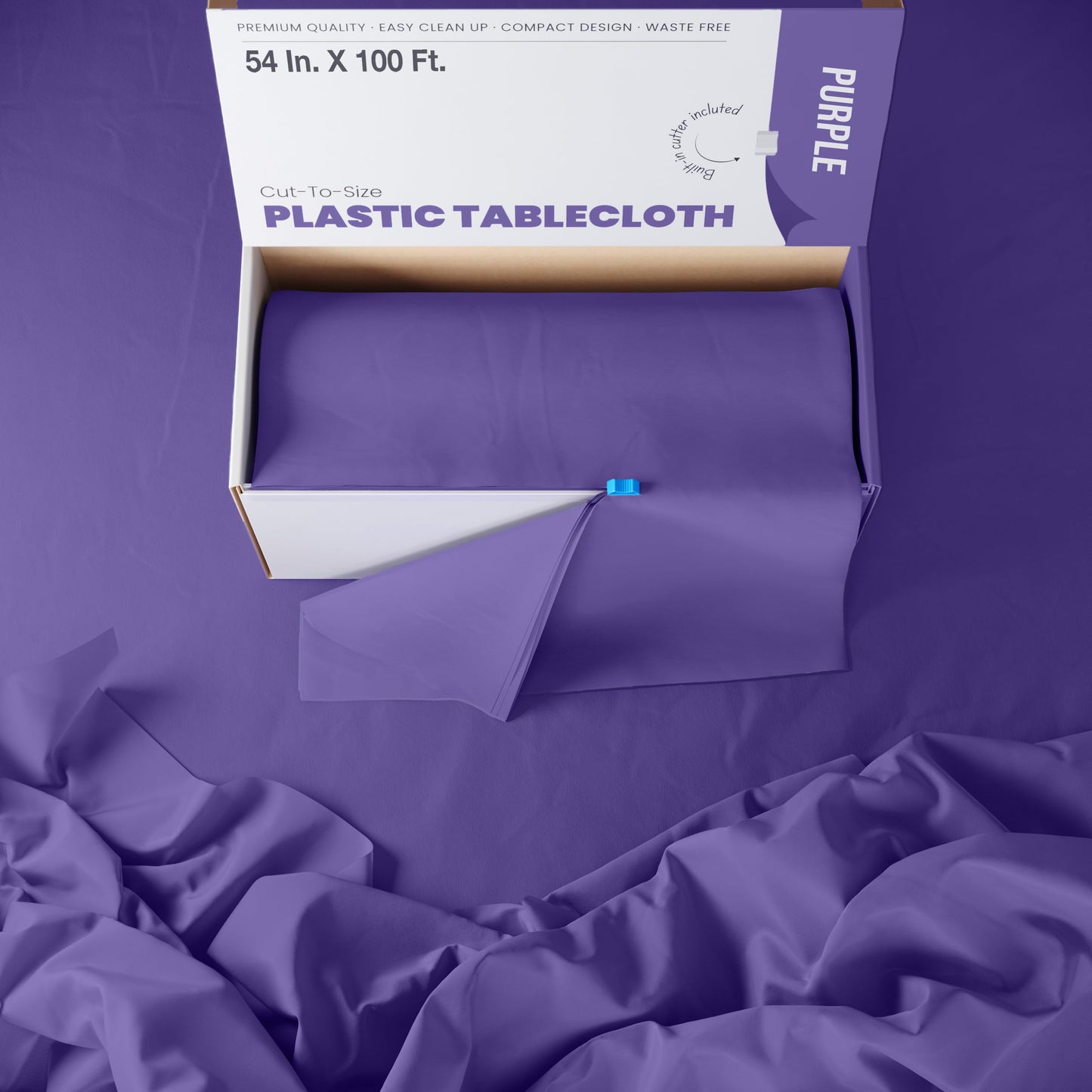 54 In. x 100 Ft. Cut To Size Table Roll  | Purple | Case of 6