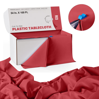 54" X 100' Select A Size Table Cover - Red