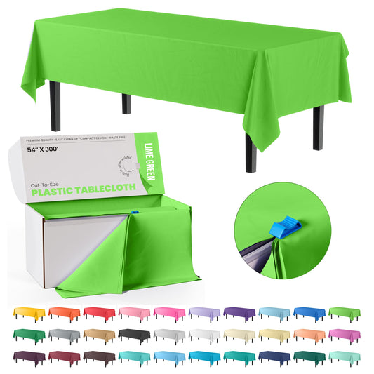 54 In. x 300 Ft. Cut To Size Table Roll  | Lime Green | Case of 4