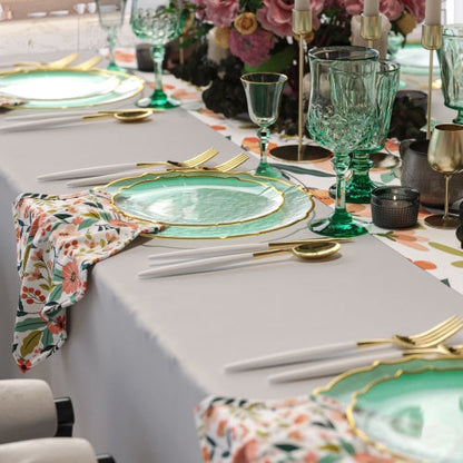 Mint/Gold Petal Plates - Combo Pack 120/120