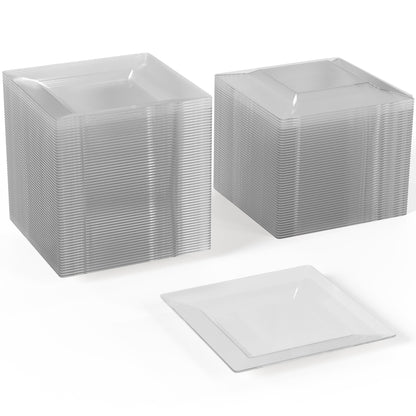 4.5 In. Clear Square Plates | 600 Count