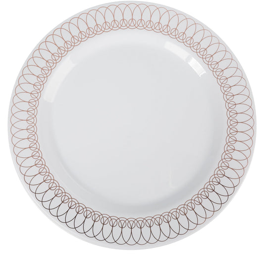 9 In. Rose Gold Ovals Design Plates - 10 Ct.
