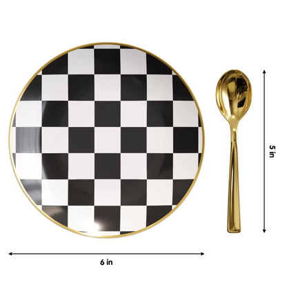 6 In. Checkerboard Design Plastic Plates | 120 Count