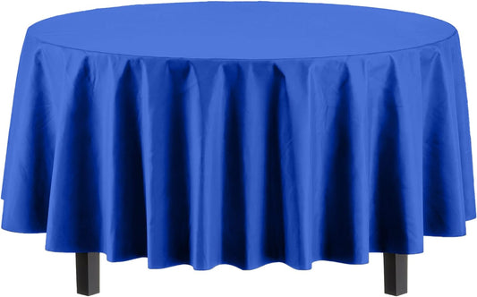 Dark Blue Round Plastic Table Cover | Case of 48