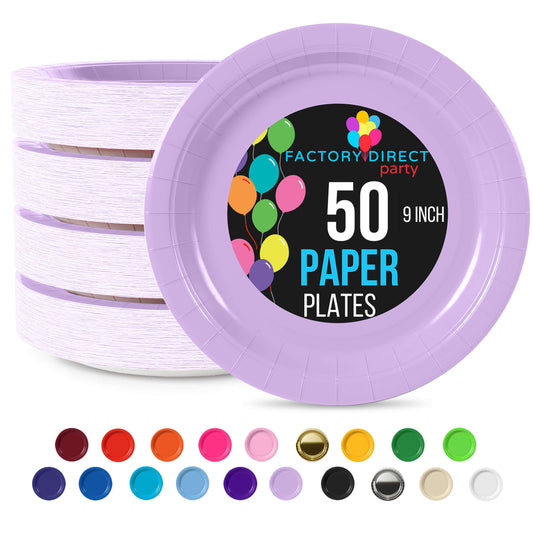 9 In. Lavender Paper Plates | Case of 1000