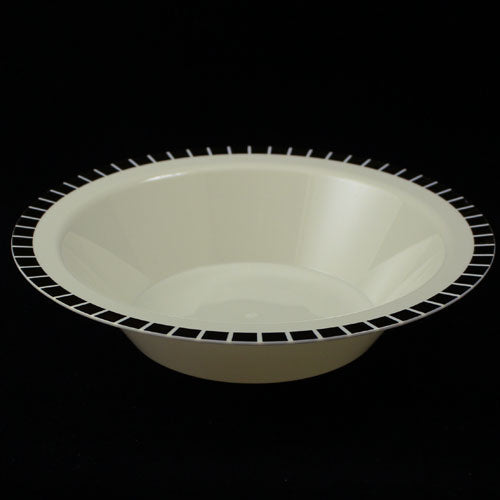 14 Oz. Cream/Gold Slit Design Bowls - 10 Ct.