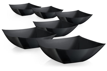 64 Oz. | Black Square Plastic Serving Bowl | 36 Count