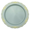 10 In. Robin Blue Victorian Design Plastic Plates | 120 Count