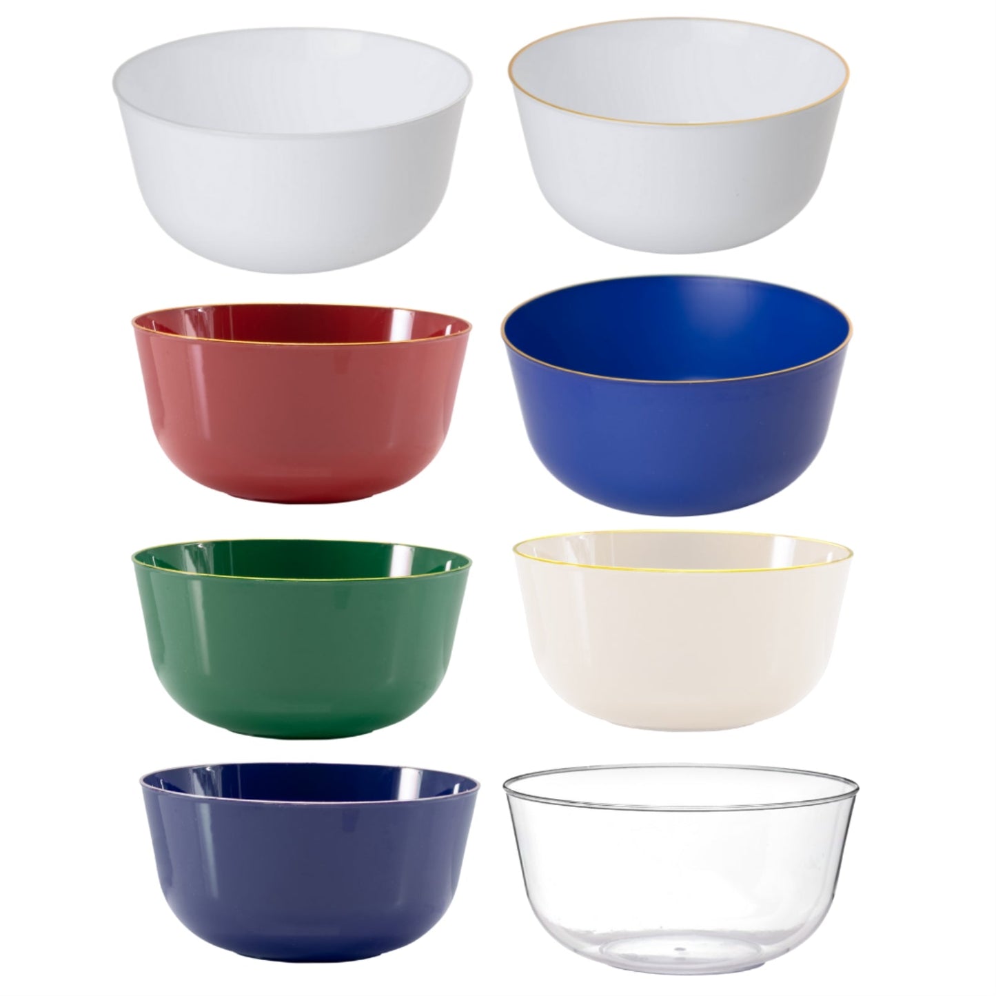 Clear With Gold Rim Plastic Bowls | 120 Count