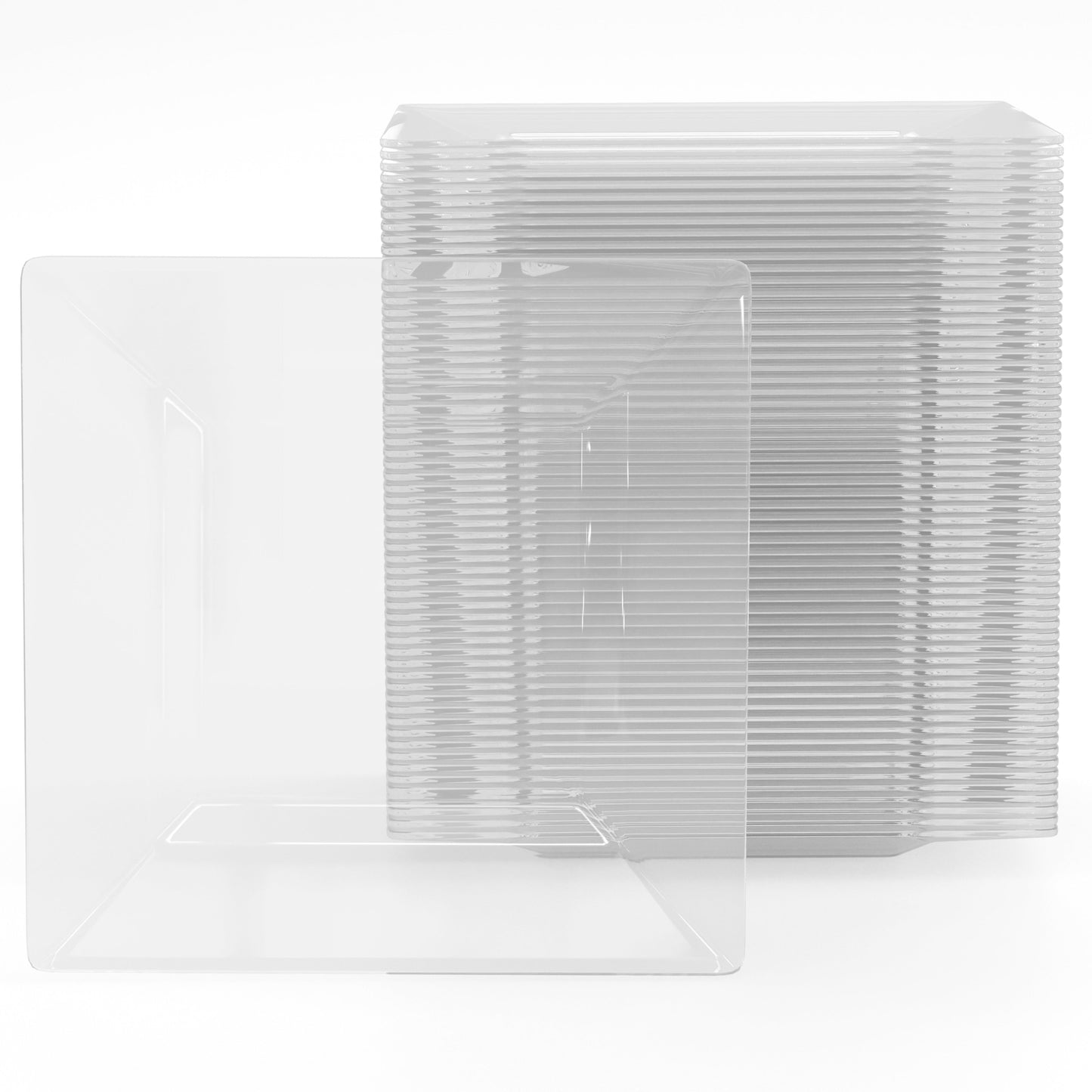 4.5 In. Clear Square Plates | 600 Count