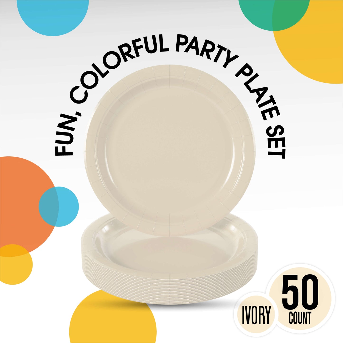 9 In. Ivory Paper Plates | Case of 1000