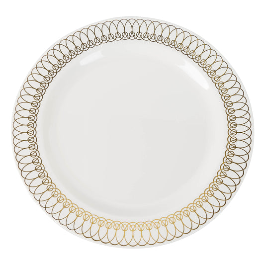7.5 In. Gold Ovals Design Plates - 10 Ct.