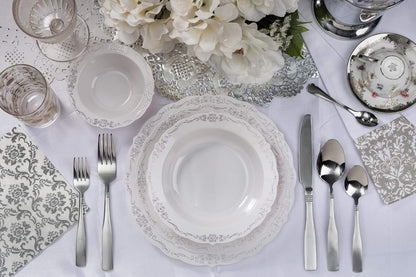 7.5 In. Grey/Silver Victorian Design Plates - 20 Ct.