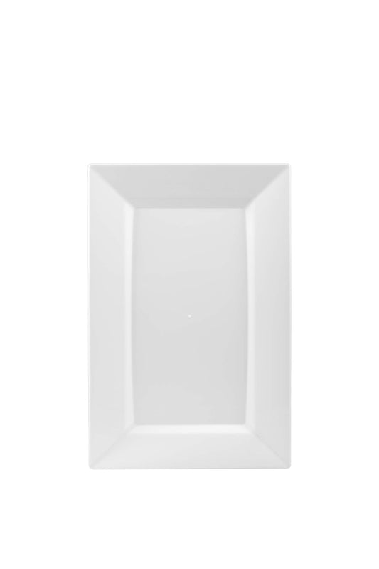 7.5 In. White Rectangular Plastic Plates | 120 Count