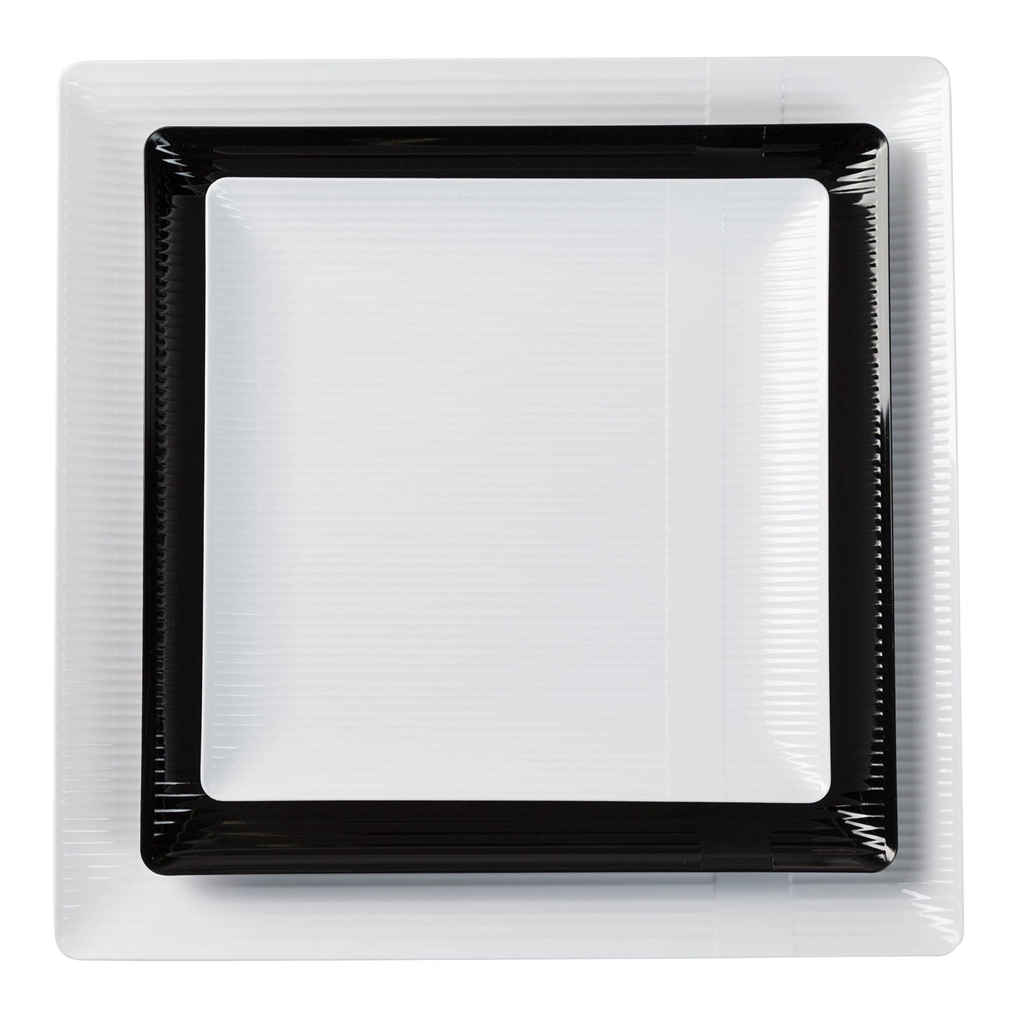 7.5 In. Zen Ridged White Square Plastic Plates | 120 Count