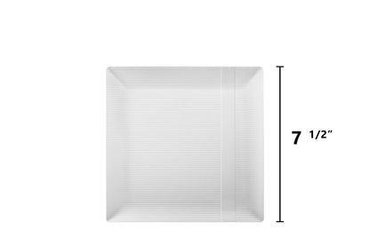 7.5 In. Zen Ridged White Square Plastic Plates | 120 Count