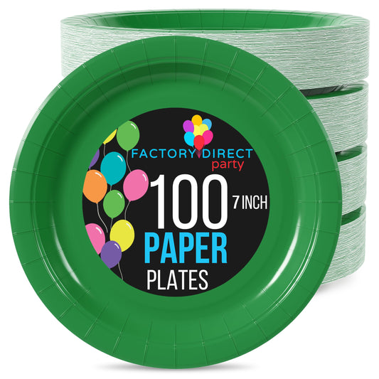 7 In. Emerald Green Paper Plates | Case of 1000