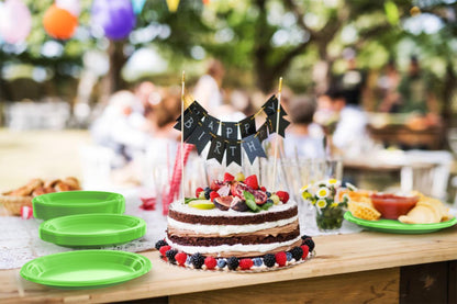 7 In. Lime Green Plastic Plates | Case of 600