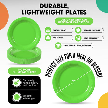 7 In. Lime Paper Plates | Case of 1000