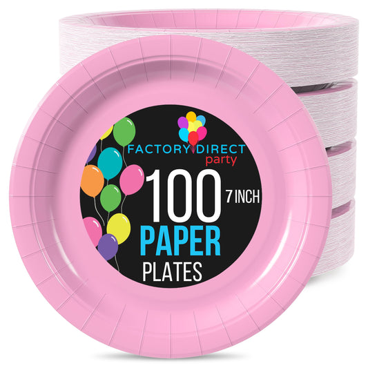 7 In. Pink Paper Plates | Case of 1000