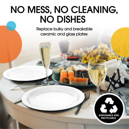 7 In. White Paper Plates - 100 Ct.