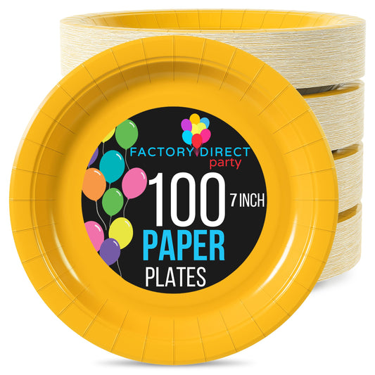 7 In. Yellow Paper Plates | Case of 1000