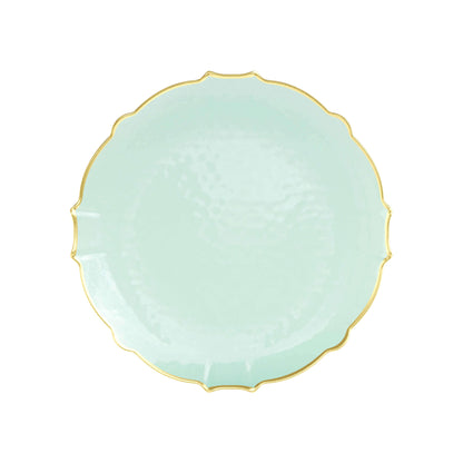 7.5" Mint/Gold Petal Plates 20 Ct.
