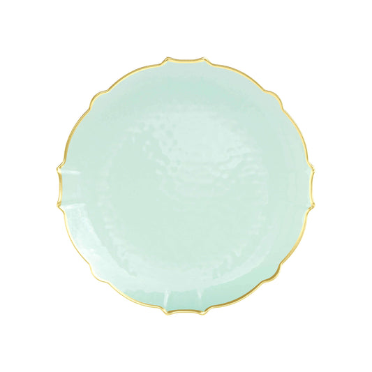 7.5" Mint/Gold Petal Plates 20 Ct.