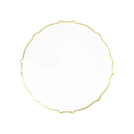 7.5" Clear/Gold Petal Plates 20 Ct.