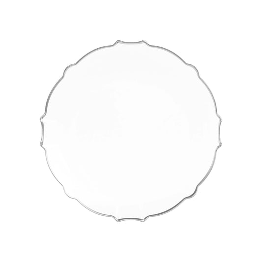 7.5" Clear/Silver Petal Plates 20 Ct.