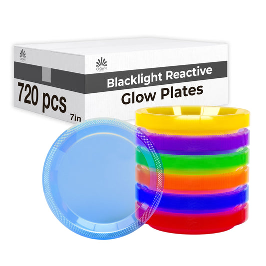 7 In. Neon Assorted Color Plastic Plates | Case of 720