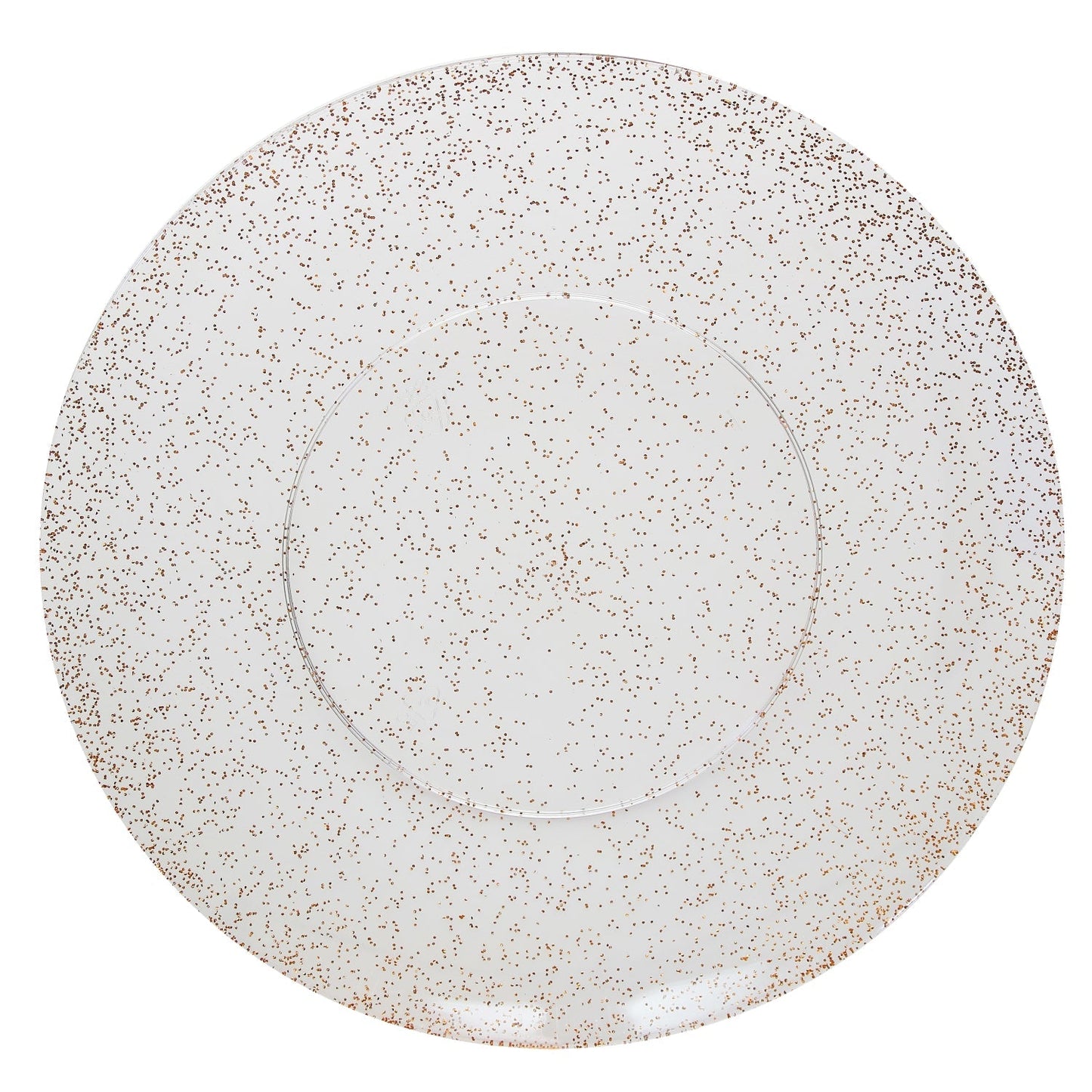 8 In. Rose Gold Sparkle Design Plastic Plates | 120 Count