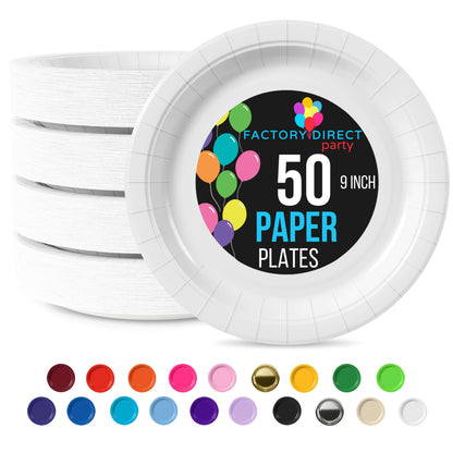 9 In. White Paper Plates | Case of 1000