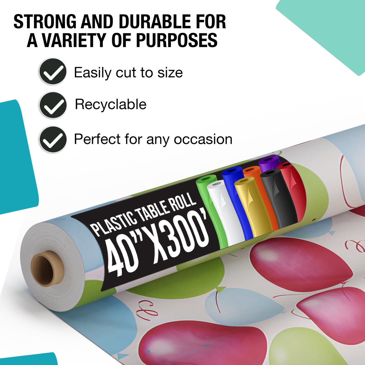 40 In. x 300 Ft. Balloon Print Table Roll | Case of 4