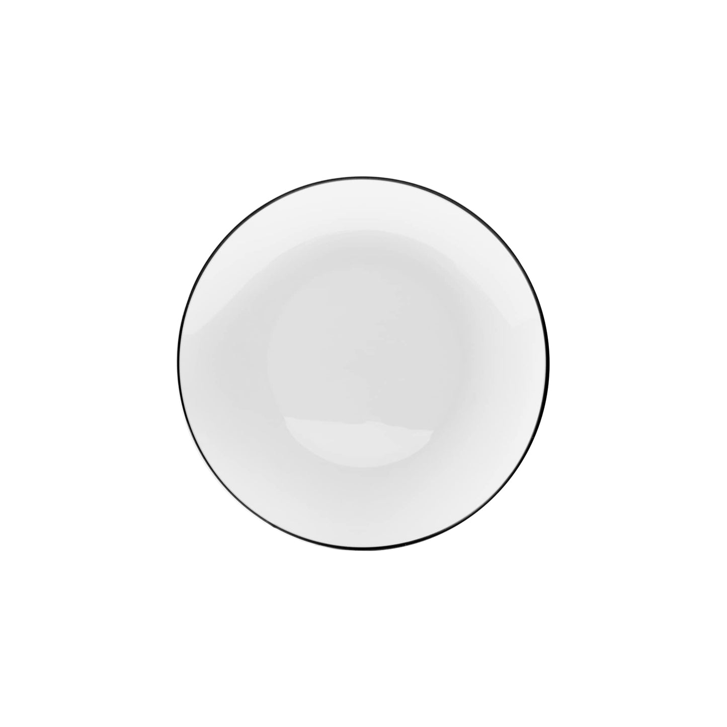 8 In. White & Black Rim Design Plastic Plates | 120 Count