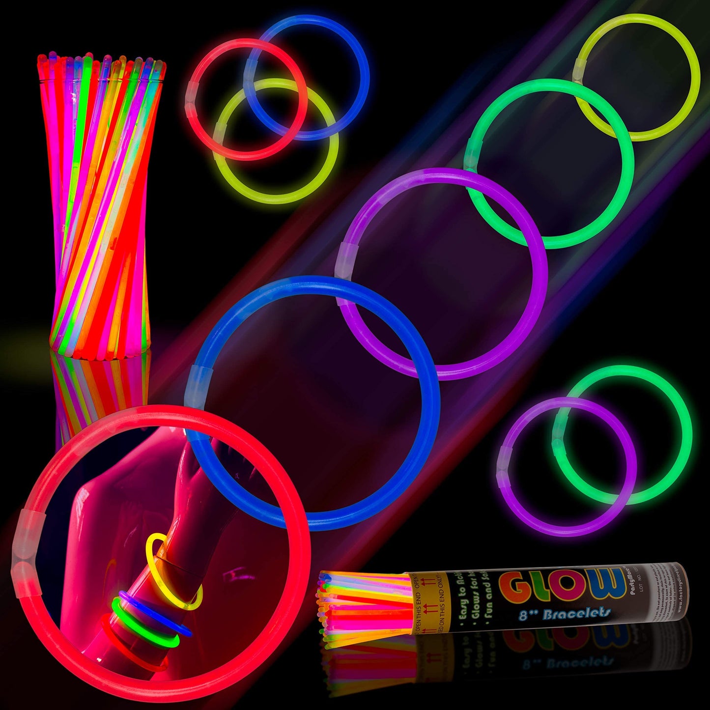 8 In. Assorted Glow Bracelets | Case of 3000