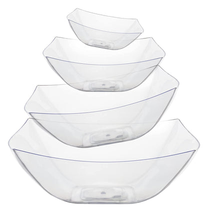 8 Oz. | Clear Square Plastic Serving Bowl | 96 Count